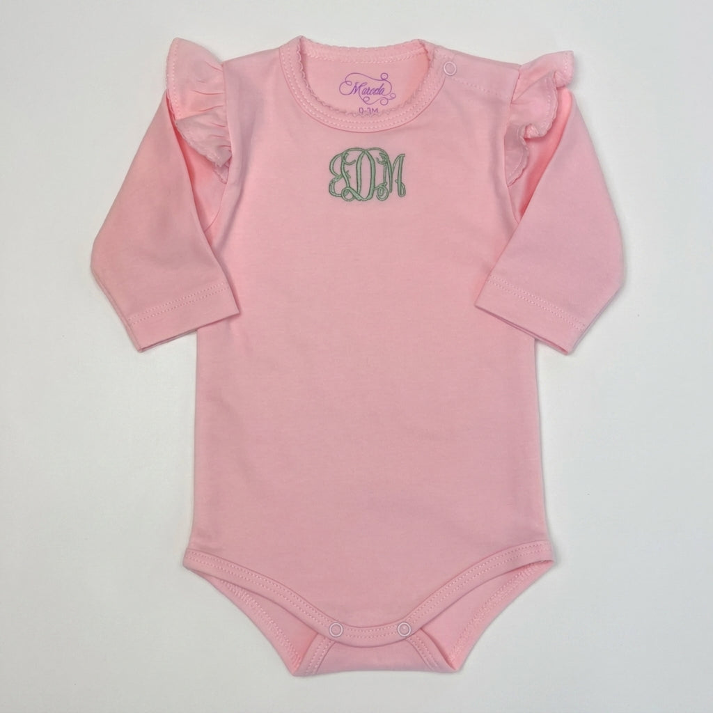 Ruffle Cap Sleeve Pima Cotton Baby Bodysuit