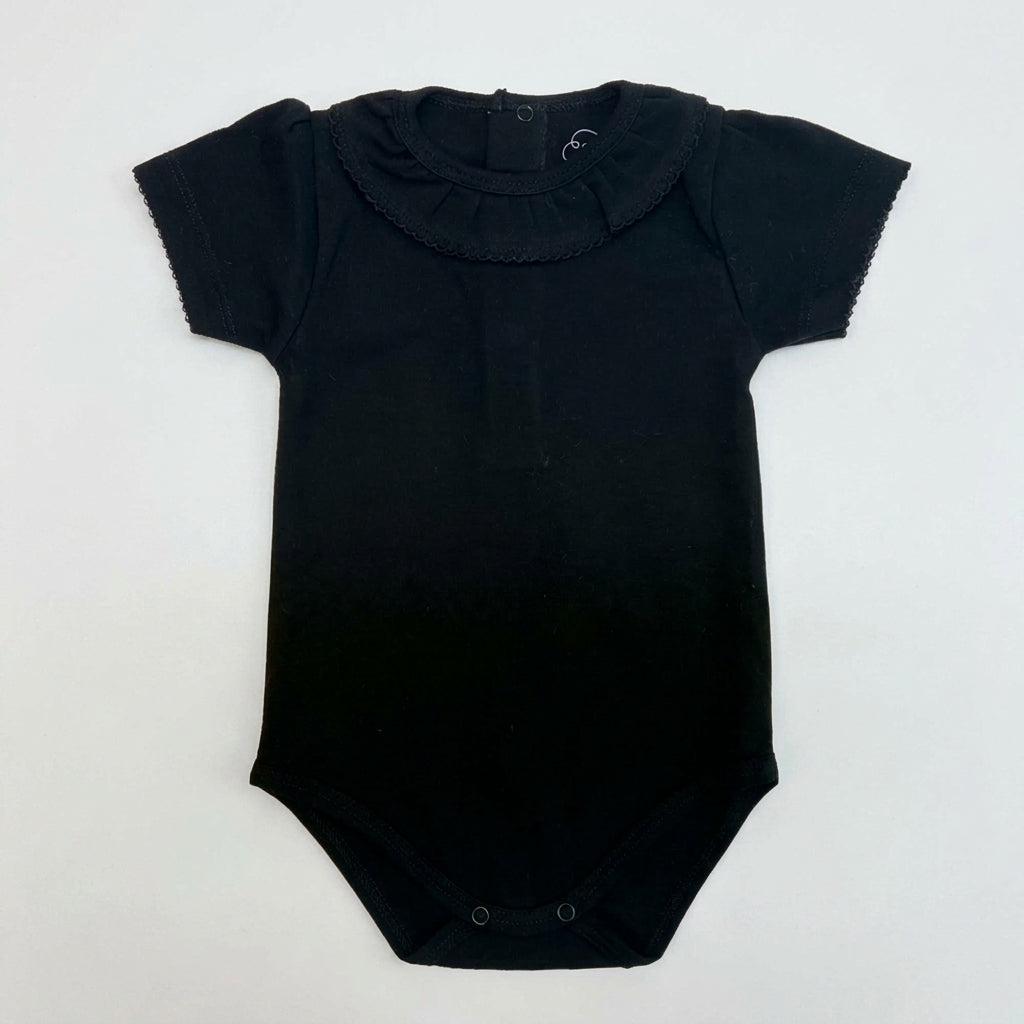 Pima Cotton Baby Bodysuit with Ruffle Collar