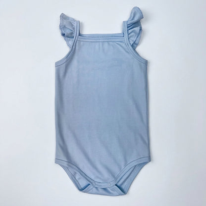 Pima Cotton Ruffle Strap Baby Onesie