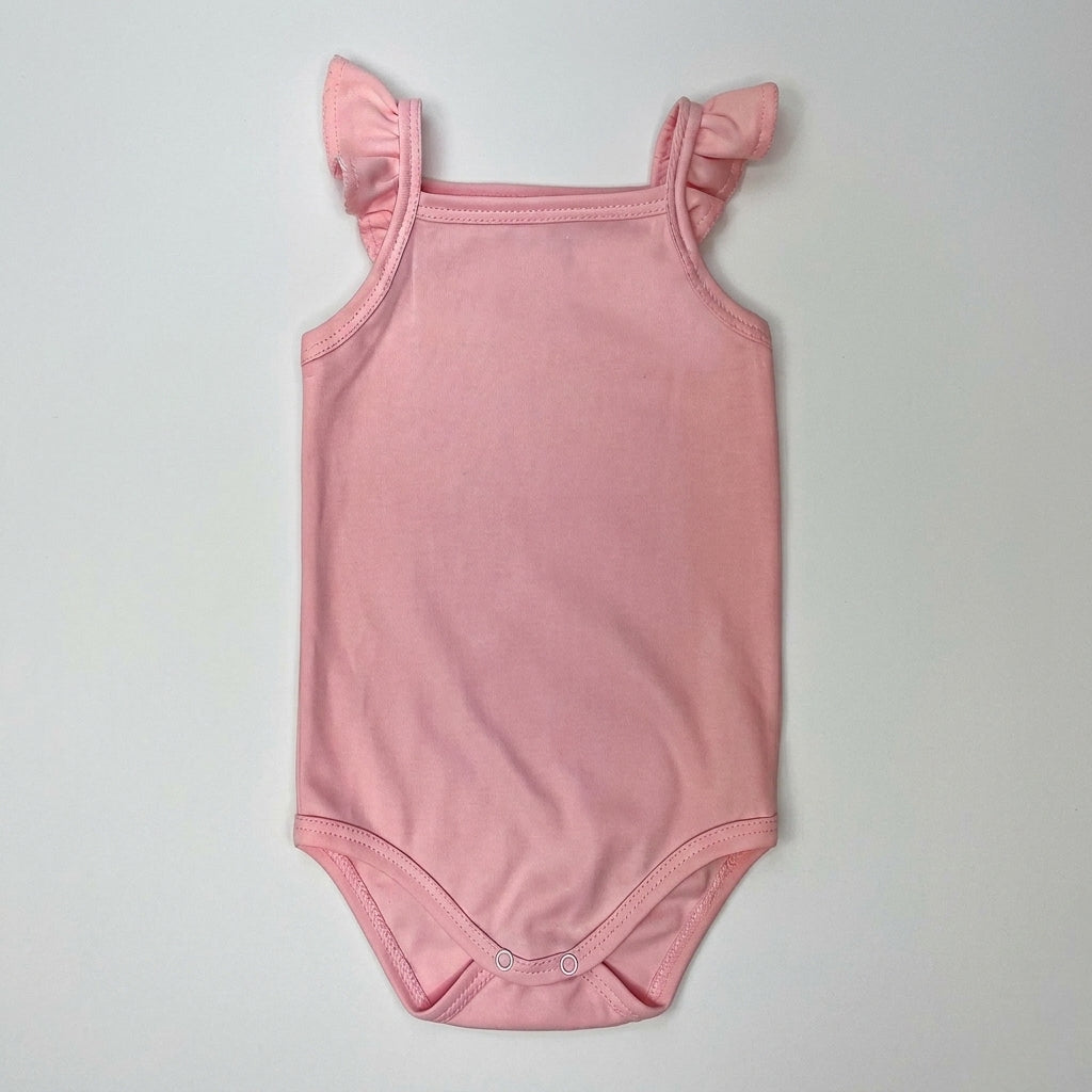 Pima Cotton Ruffle Strap Baby Onesie