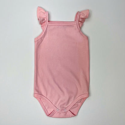 Pima Cotton Ruffle Strap Baby Onesie