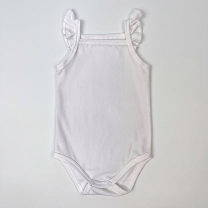 Pima Cotton Ruffle Strap Baby Onesie