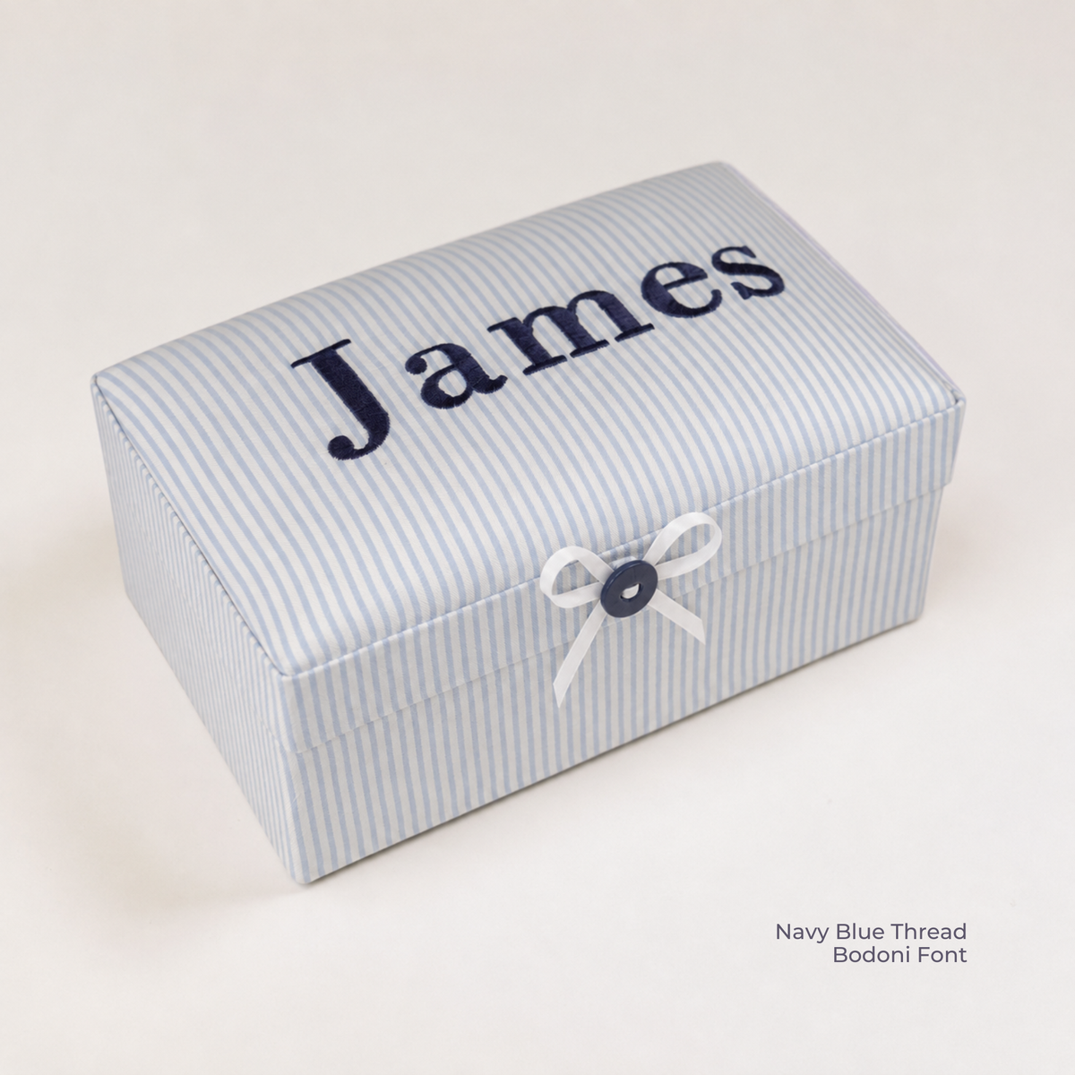 Seersucker Striped Cotton – Small Baby Keepsake Box