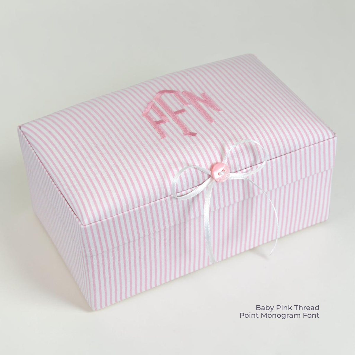 Seersucker Striped Cotton – Small Baby Keepsake Box