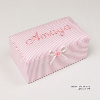 Seersucker Striped Cotton – Small Baby Keepsake Box