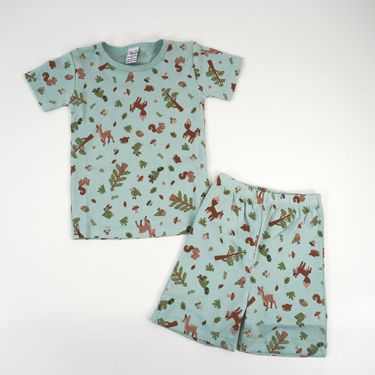Woodland Pima Cotton Short Sleeve Shirt & Shorts Set