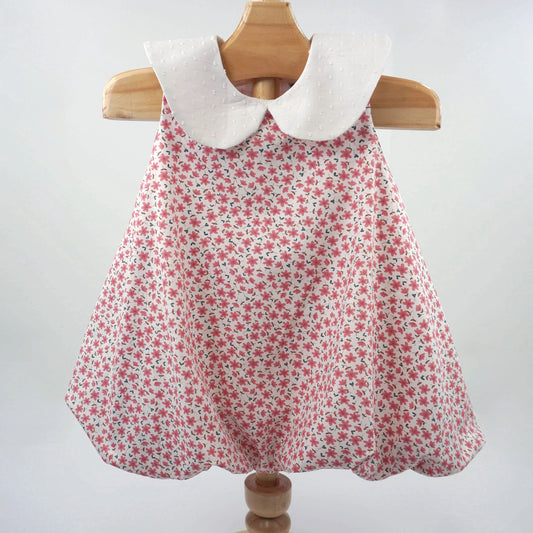 Sleeveless Peter Pan Collar Bubble Dress Day Lillies