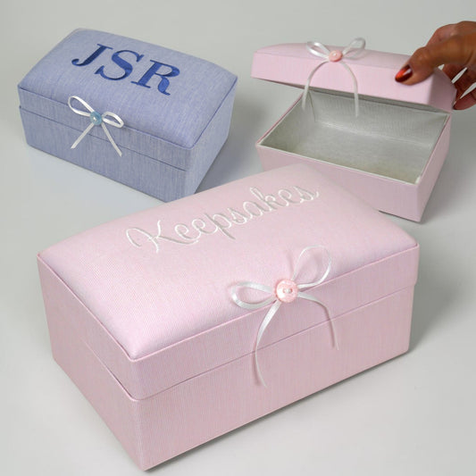 Micro Stripe Cotton – Small Baby Keepsake Box
