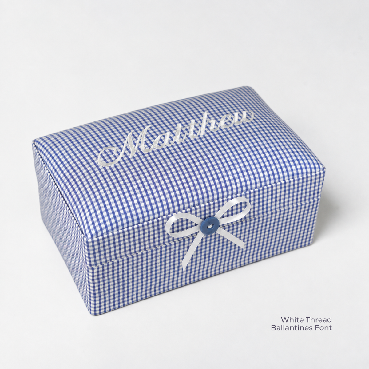 Seersucker Check Cotton – Small Baby Keepsake Box