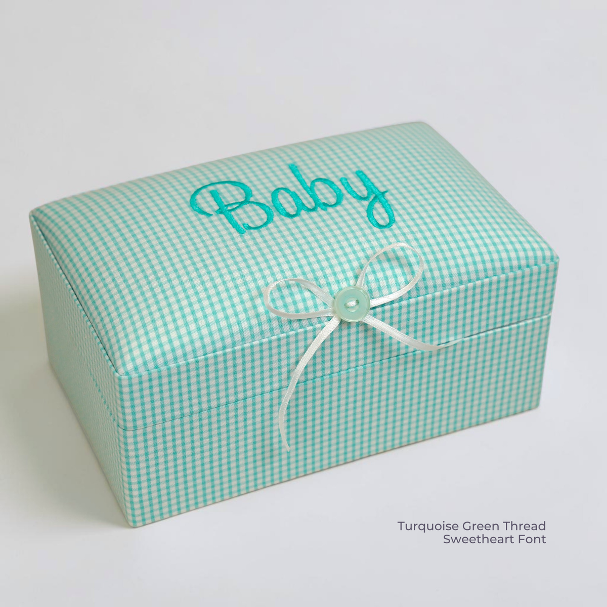 Seersucker Check Cotton – Small Baby Keepsake Box