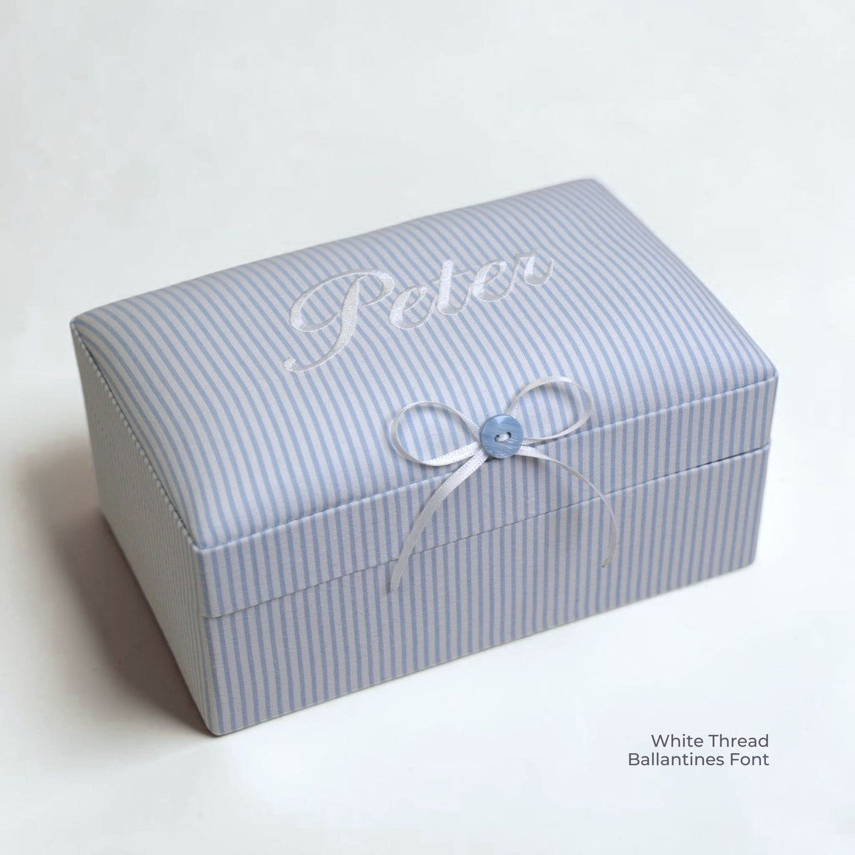 Seersucker Striped Cotton – Small Baby Keepsake Box