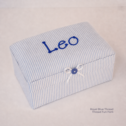 Seersucker Striped Cotton – Small Baby Keepsake Box