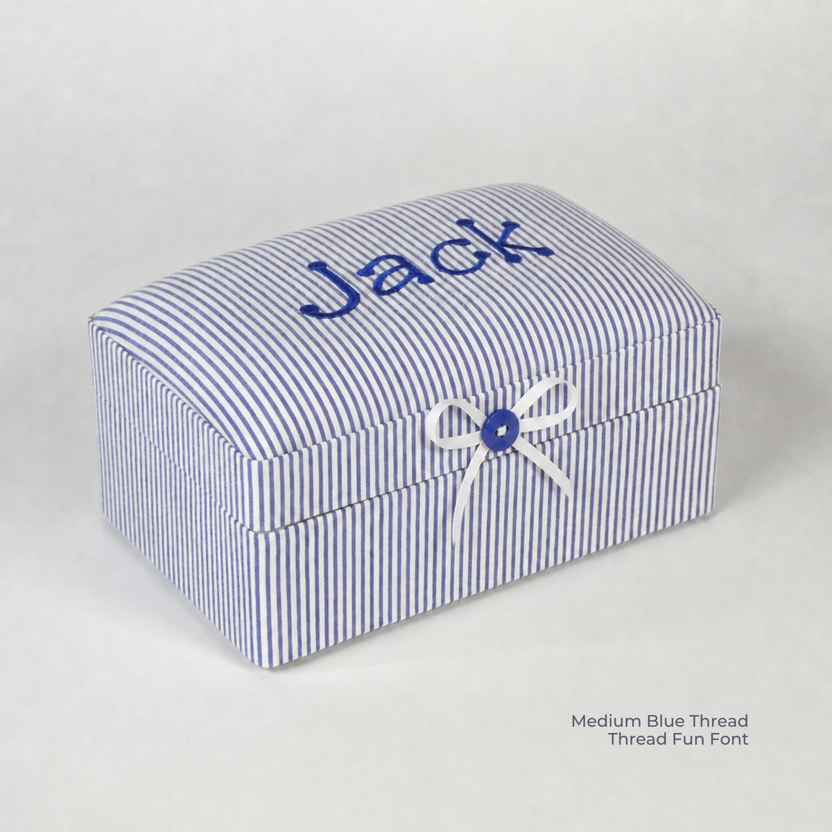 Seersucker Striped Cotton – Small Baby Keepsake Box