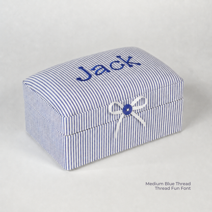 Seersucker Striped Cotton – Small Baby Keepsake Box