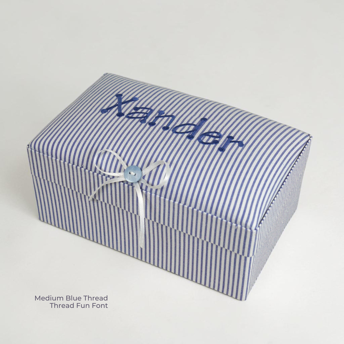 Seersucker Striped Cotton – Small Baby Keepsake Box