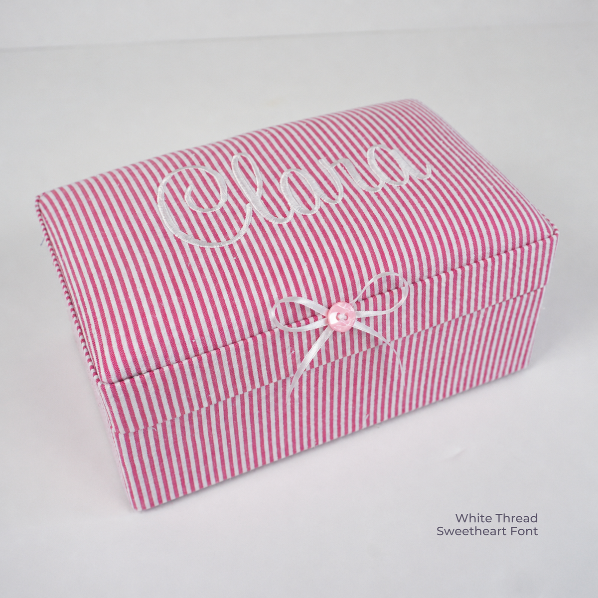 Seersucker Striped Cotton – Small Baby Keepsake Box