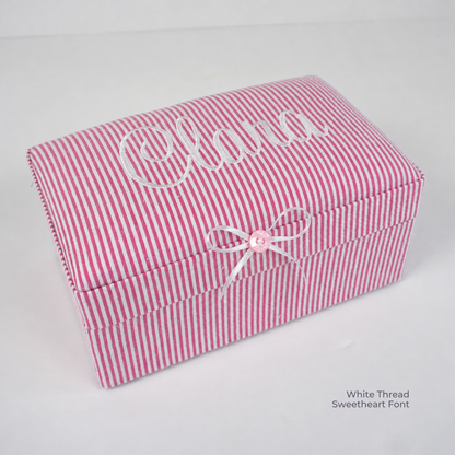 Seersucker Striped Cotton – Small Baby Keepsake Box