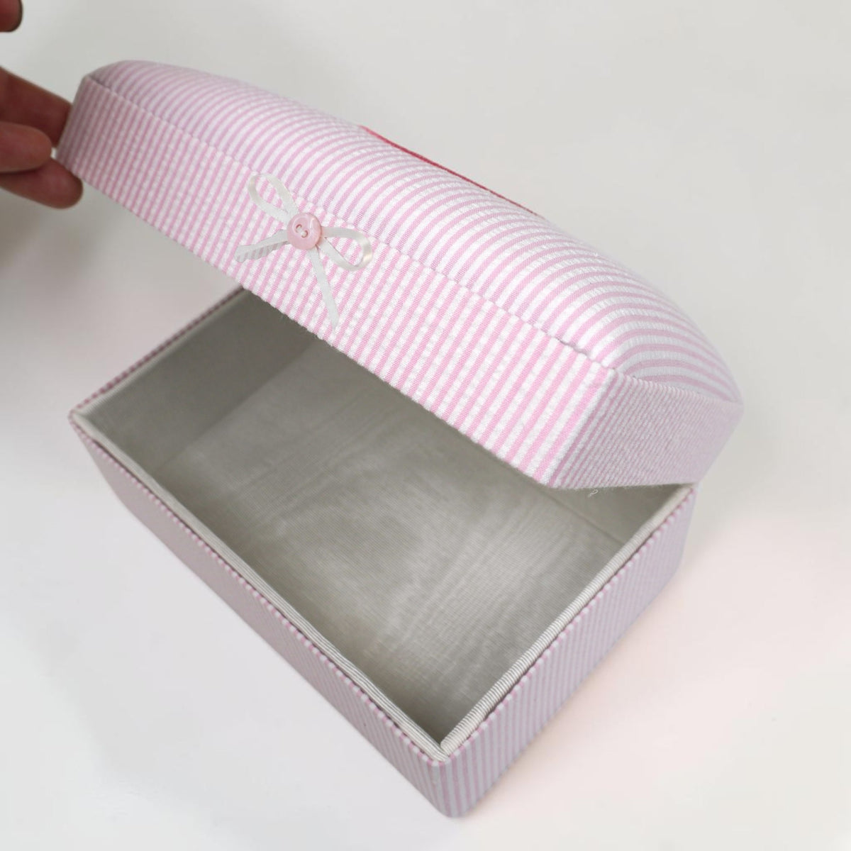 Seersucker Striped Cotton – Small Baby Keepsake Box