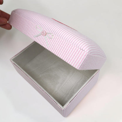 Seersucker Striped Cotton – Small Baby Keepsake Box