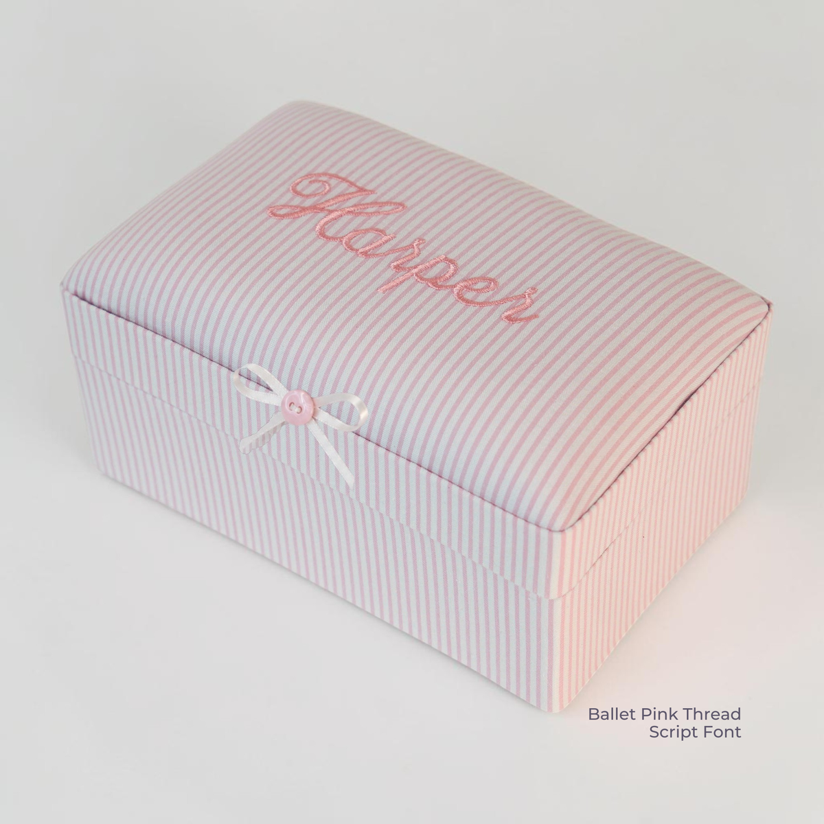 Seersucker Striped Cotton – Small Baby Keepsake Box