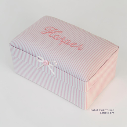 Seersucker Striped Cotton – Small Baby Keepsake Box