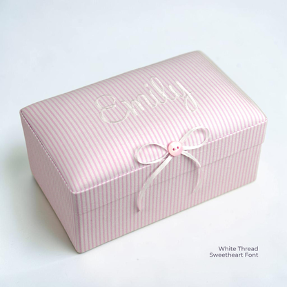 Seersucker Striped Cotton – Small Baby Keepsake Box