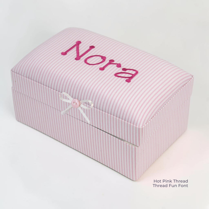 Seersucker Striped Cotton – Small Baby Keepsake Box