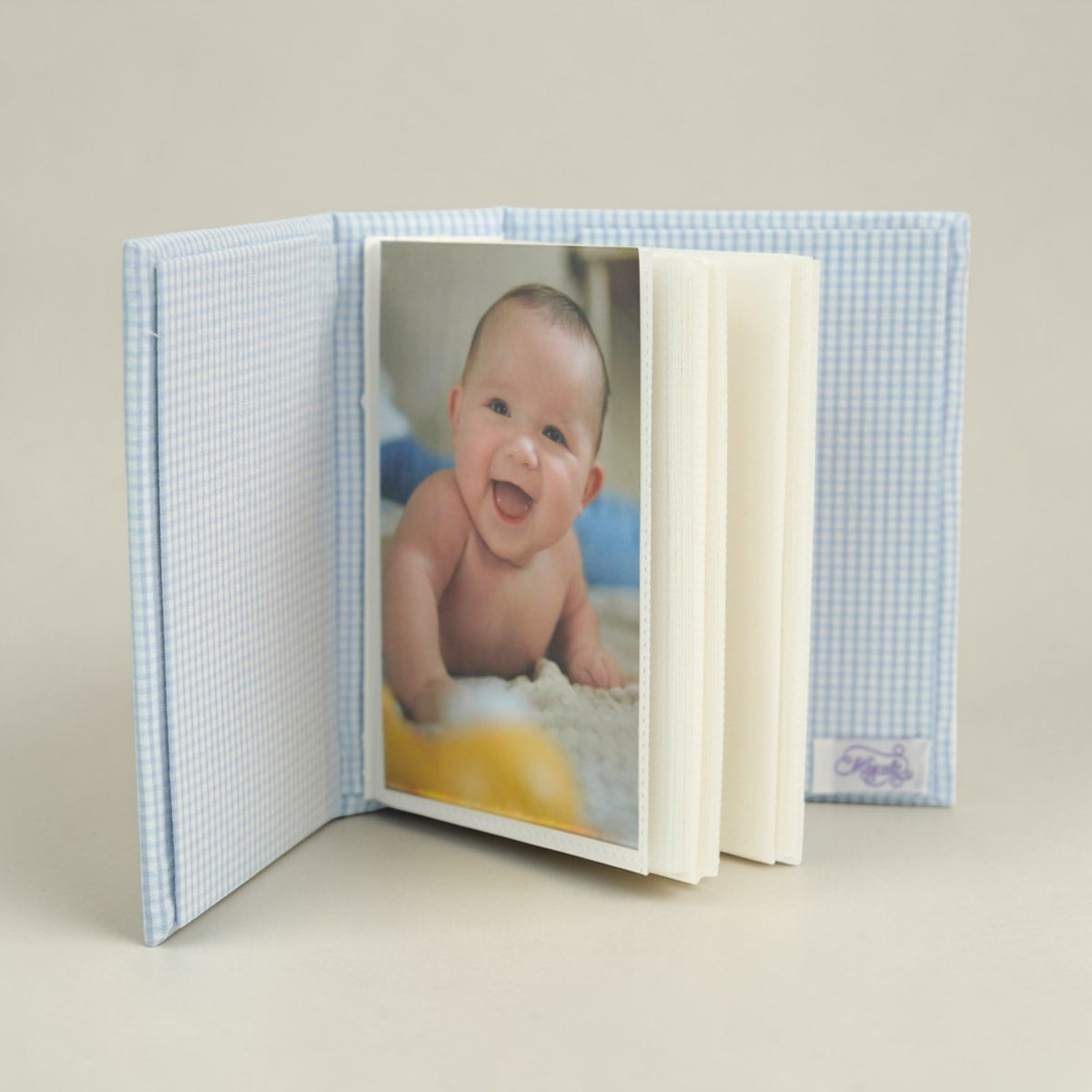 Swiss Batiste Bonnet on Seersucker Check – Small Hardbound Photo Album