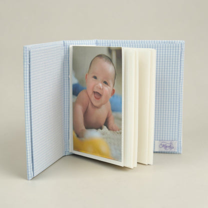 Swiss Batiste Bonnet on Seersucker Check – Small Hardbound Photo Album