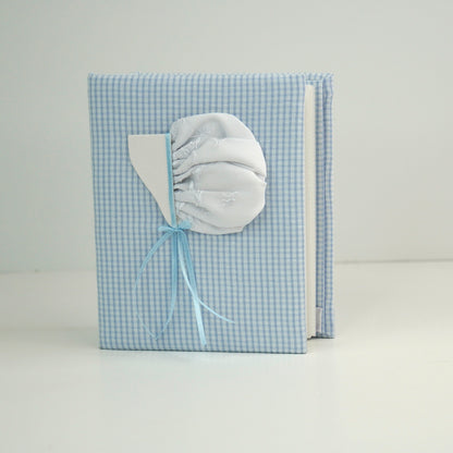 Swiss Batiste Bonnet on Seersucker Check – Small Hardbound Photo Album