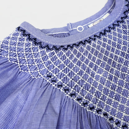 Smocked Bubble Romper - Blue