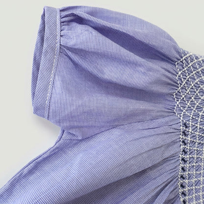 Smocked Bubble Romper - Blue