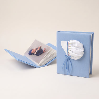 Swiss Batiste Boy Bonnet with Flowers on Piqué Cotton – Small Hardbound Photo Album
