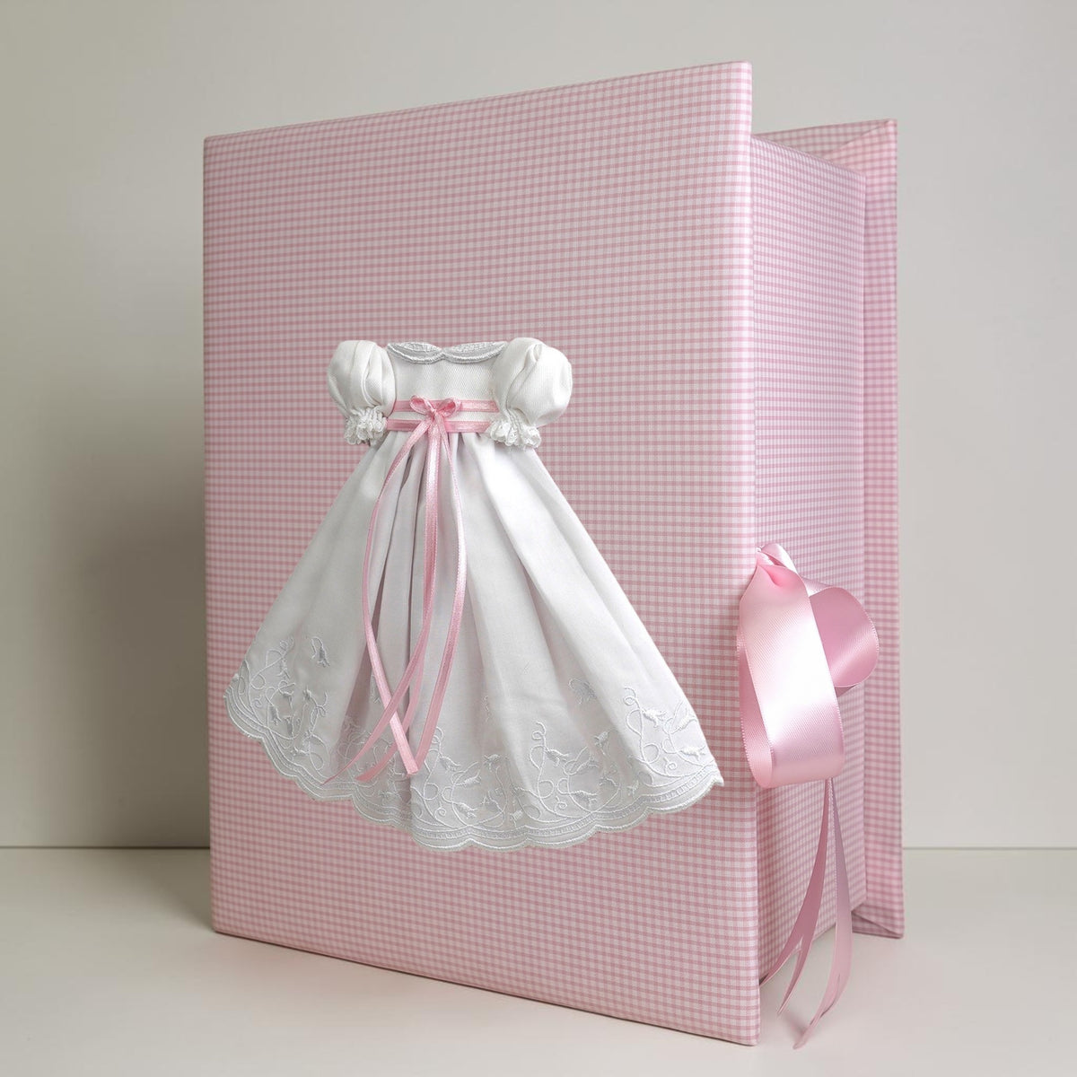 Swiss Batiste Dress on Seersucker Check  - Medium Keepsake Box