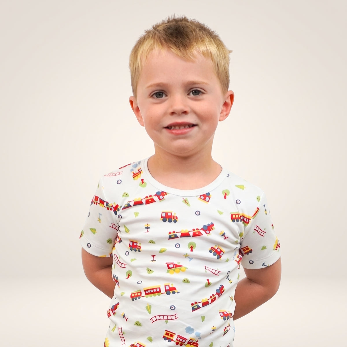 Trains Pima Cotton Short Sleeve & Shorts