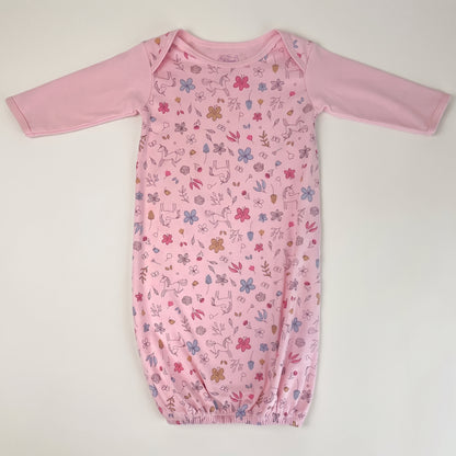 Unicorns Print Pima Cotton Baby Gown