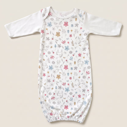 Unicorns Print Pima Cotton Baby Gown