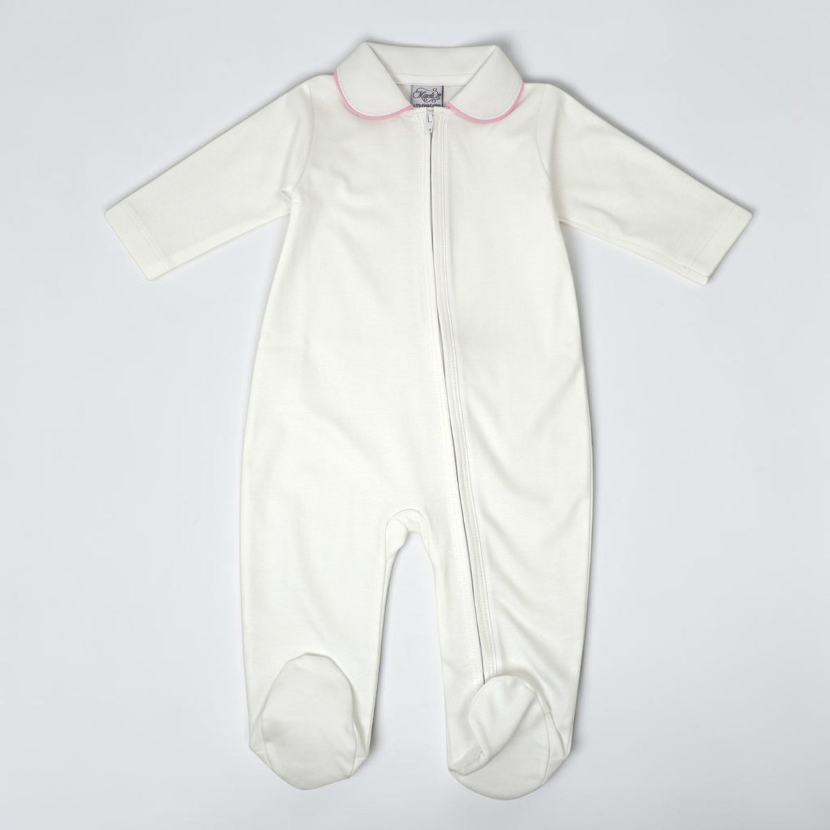 White Pima Cotton Peter Pan Collar Footie