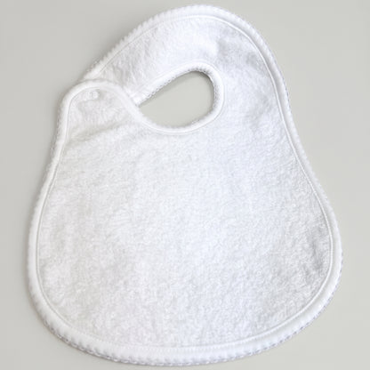 White Pima Jacquard Cotton Bib