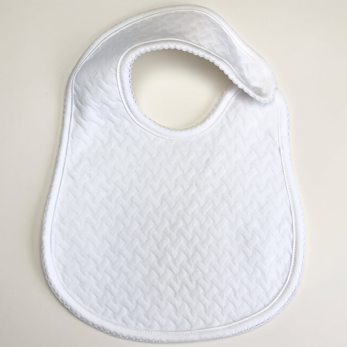 White Pima Jacquard Cotton Bib