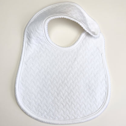 White Pima Jacquard Cotton Bib