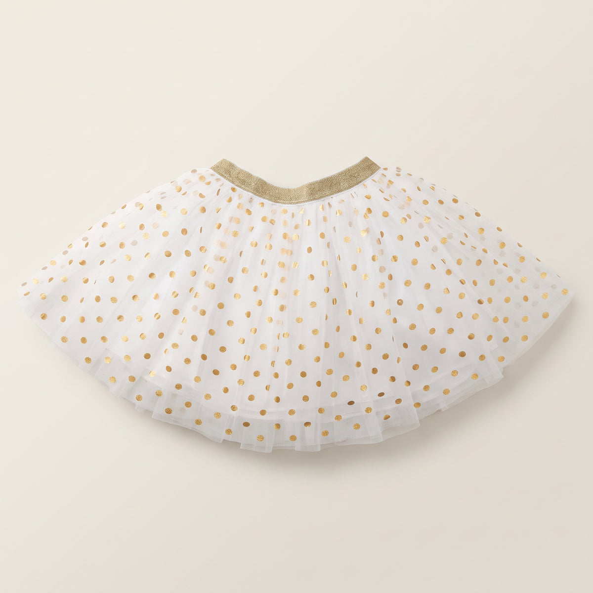 White Tulle Tutu with Gold Dots