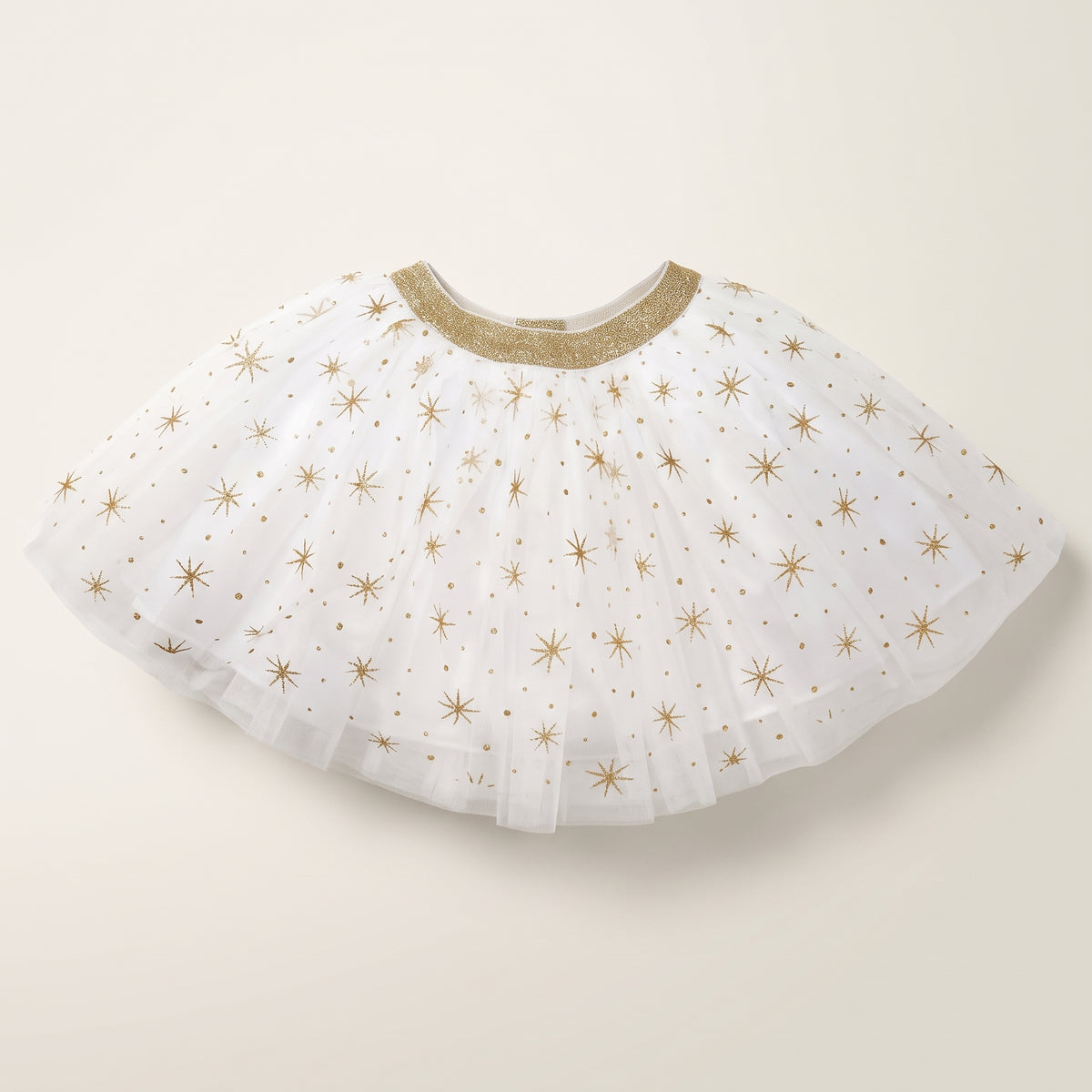 White Tulle Tutu with Gold Stars