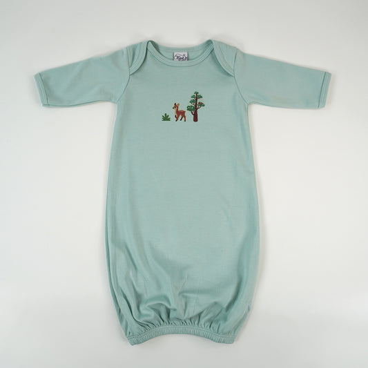 Woodland Print Pima Cotton Baby Gown
