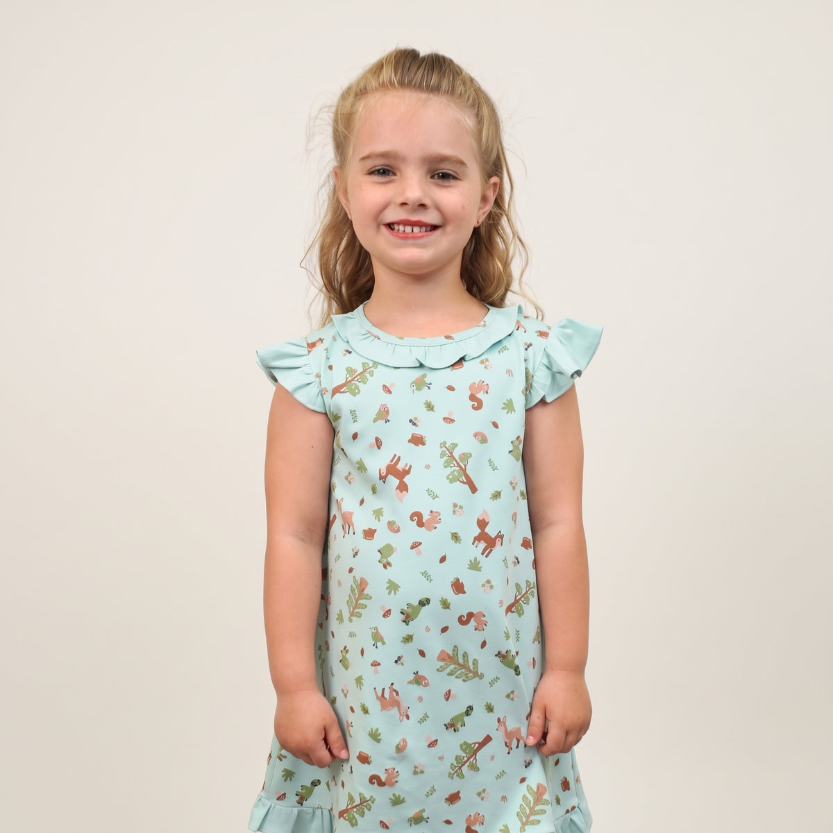 Woodlands Print Pima Cotton Long Dress