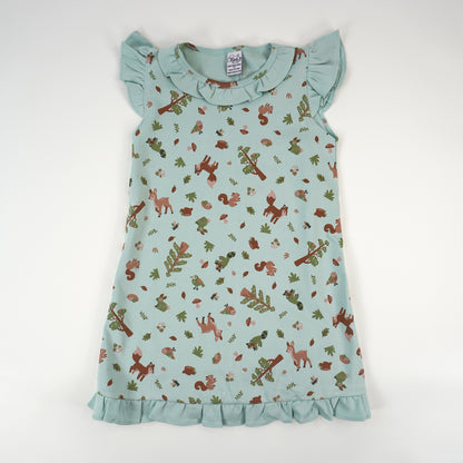 Woodlands Print Pima Cotton Long Dress