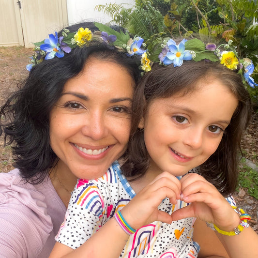 Blue Flower Head Crown - Adult & Child Options