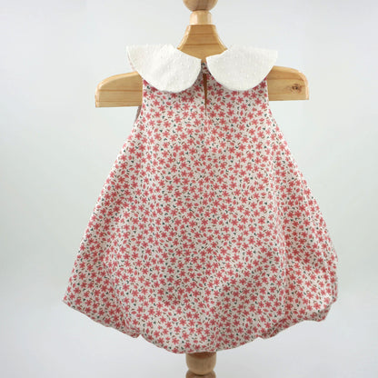 Sleeveless Peter Pan Collar Bubble Dress Day Lillies