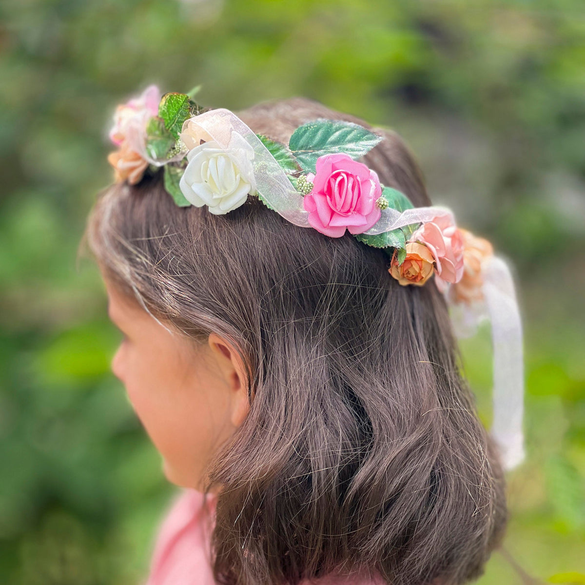 Satin Rose Head Crown - Adult & Child Options