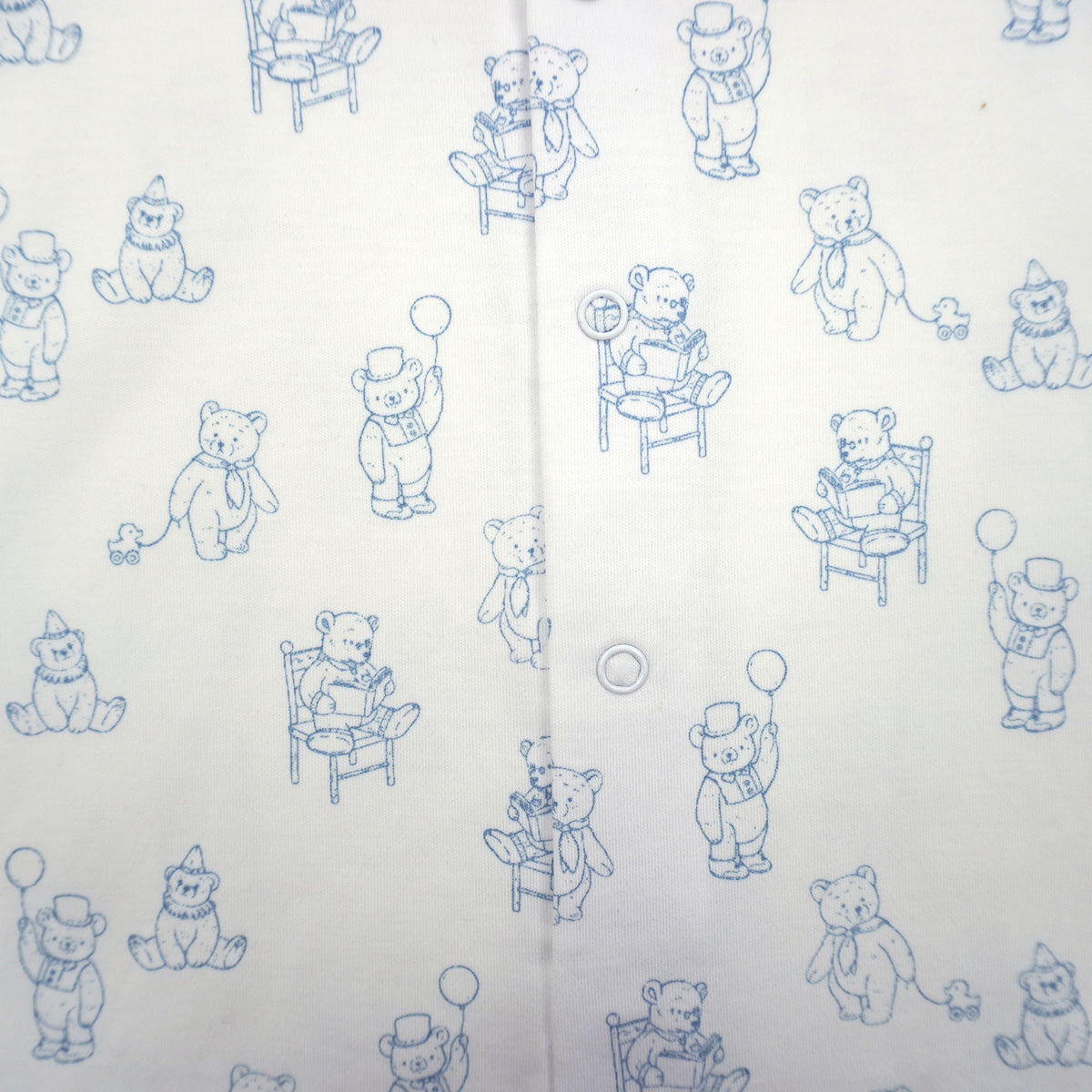 Teddy Bear Pima Cotton Baby Romper with Peter Pan Collar